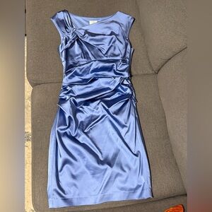 Suzi Chin for Maggy Boutique Blue Satin Dress